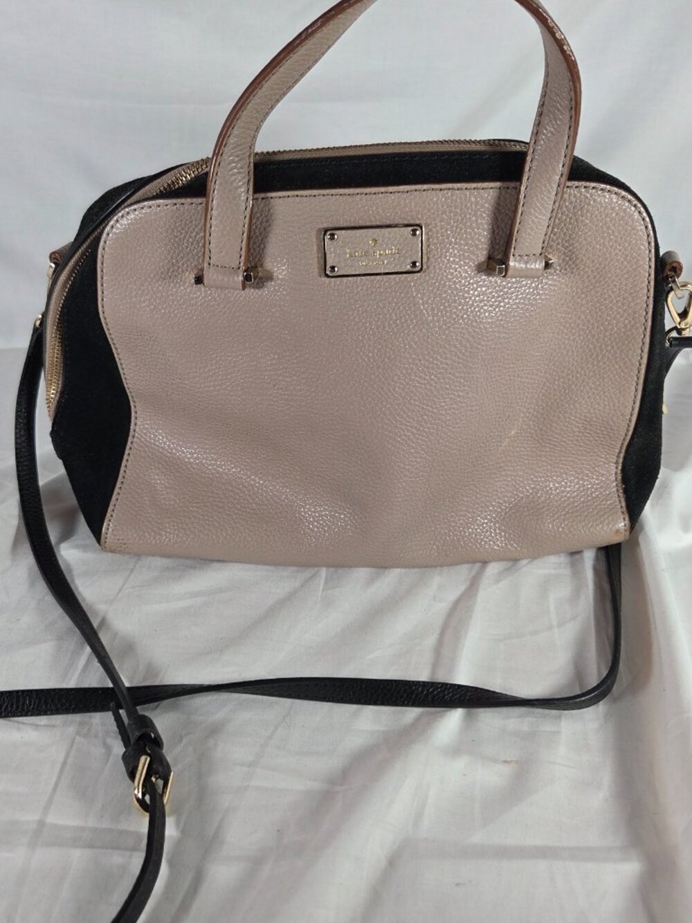 Kate Spade Kay Street Small Felix Satchel Warm Putty & Black